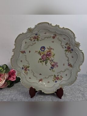 Vintage‎ Reichenbach Fine China Floral Round Platter 13”